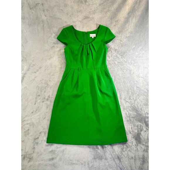 Olivia Matthews Dress Women's 4P Green cocktail dress w/cap sleeve missing Belt - Picture 1 of 12